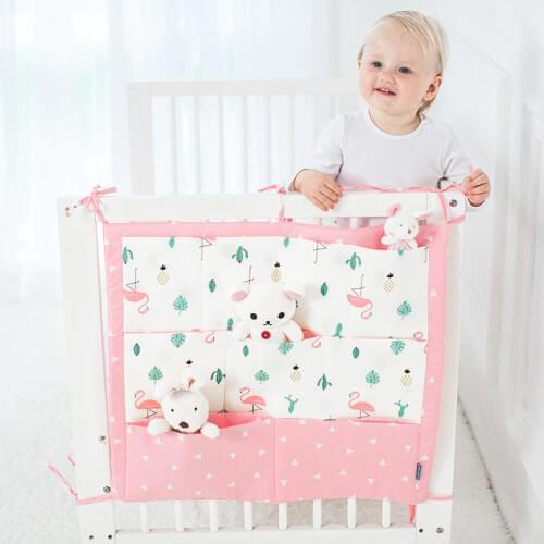 Muslin Tree Bed Hanging Storage Bag Baby Cot Bed Brand Baby Cotton Crib Organizer 60*50cm Toy Diaper Pocket for Crib Bedding Set
