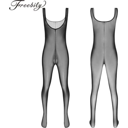 Man Mesh See-Through Teddies Bodysuit Black Transparent Erotic Sleeveless Lingerie Bodysuits Body Wear One Piece Jumpsuit