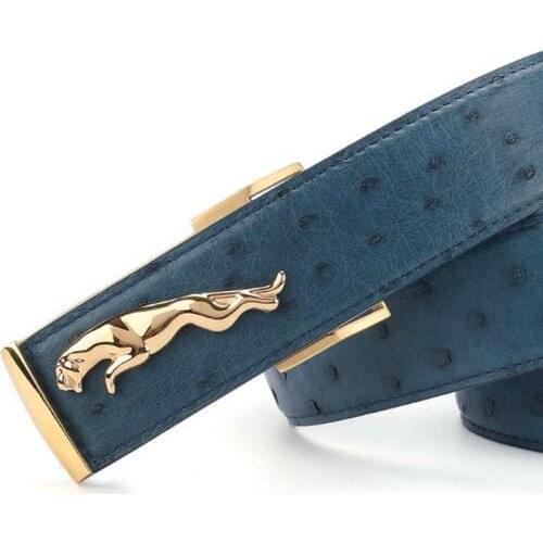 Dae South African ostrich belt man ostrich Leather belt fashion casual smooth buckle 3.8cm mens belt customized men belt