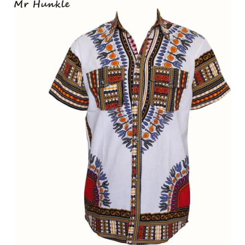 Mr Hunkle 2017 New Fashion African Traditional Print Cotton Dashiki Shirt for Unisex African Women Dashiki Short Sleeve Shirt