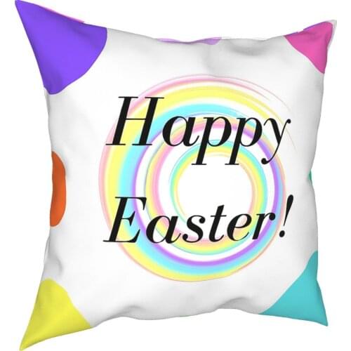 Easter Bunny Egg-Easter Square Pillow Case Polyester Cushions for Sofa Happy Easter Customized Pillowcase