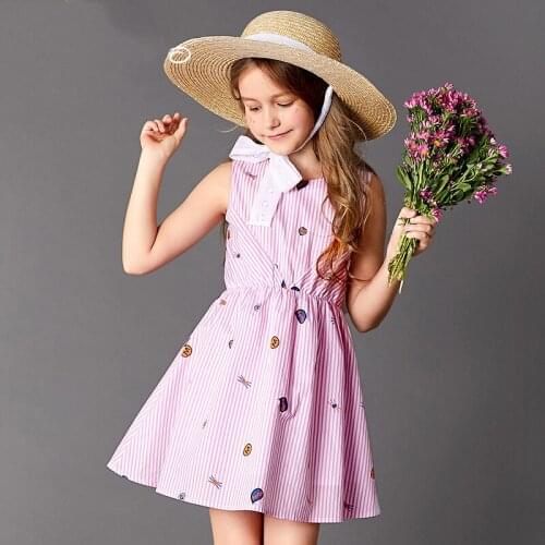 Girls'dress Childrens Dresses Dresses Striped Velvet dress