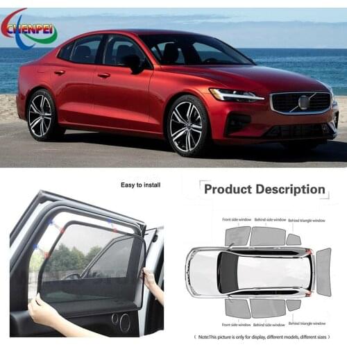 For Volvo S60 Car Full Side Windows Magnetic Sun Shade UV Protection Ray Blocking Mesh Visor Car Decoration Accessories