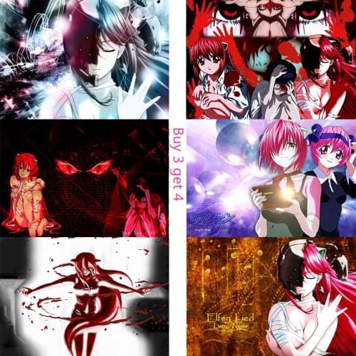 Elfen Lied Posters Cartoon Wall Stickers White Coated Paper Prints Livingroom Bedroom Bar Decoration Home Art Brand