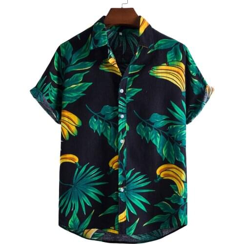 Casual Summer Hawaiian Shirt Male Printing Short Sleeve For Men Clothing 2021 New Arrivalcomfy Single Breasted Blouses Tops
