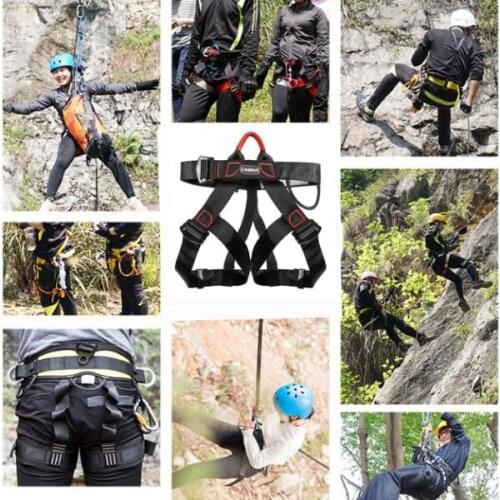 Profession Rock Climbing Harness Tree Rappelling Seat Safety Belt Half Body Fall Protection Harness Lanyard Construction Tool