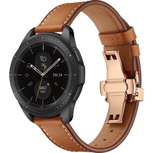 20mm 22mm Band Leather Strap for Samsung Galaxy Watch 3 41mm/42mm/Active 2 Bracelet for Garmin Vivoactive 3/Vivomove HR Venu