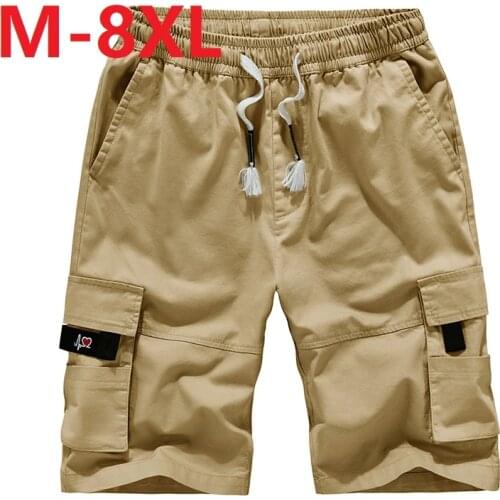 2020Summer Mens Baggy Multi Pockets Military Cargo Short pants Male Cotton Khaki Mens Tactical Shorts Beach shorts plus size8XL