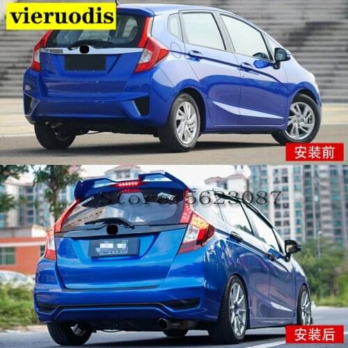 For Honda Jazz Fit Spoiler hatchback JDM gk5 STYLE ABS Material Car Rear Wing Primer Color Rear Spoiler 2014-2019
