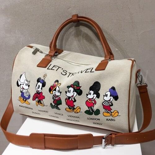 Disney Mickey mouse women men shoulder messenger bag lady minnie handbag Travel bag High capacity