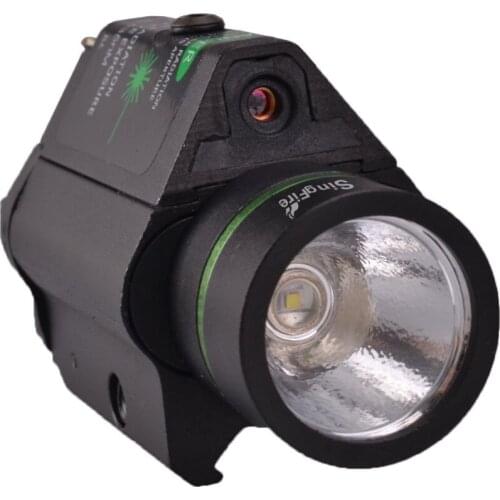 SingFire SF-P04 Tactical Pistol 5mw Green Laser Stroboscopic LED Flashlight CREE XR-E Q5 250LM Balck