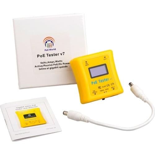 Inline PoE tester No battery PoE tester PoE Detector LED Display Inline Power over Ethernet Voltage and Current Tester