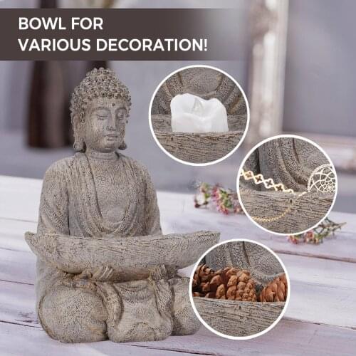 Nacome Meditating Buddha Statue Figurine Outdoor Zen Garden Buddha Sculpture Decor for Home Room Decor Patio Jardin Buda Orname