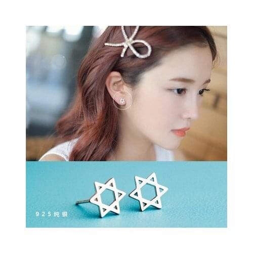 REETI 925 sterling silver Six-pointed star Stud Earrings for Women Elegant Wedding Jewelry pendientes mujer moda 2019 Brincos