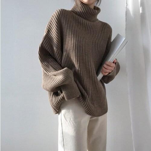 Turtleneck sweater womens 2020 autumn and winter new loose outer wear western style long-sleeved inner base shirt sweater