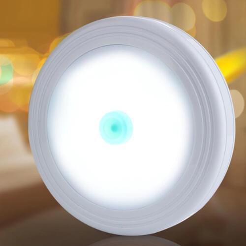 1 Pcs Wireless Press Button Type LED Night Light Cabinet Stairs Wardrobe Bathroom Lamp LED Spot Light Indoor Lighting