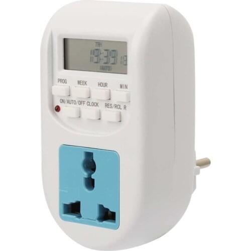 Time Control Switch German Universal Socket 220V 50HZ 1pc European-style ABS LCD Digital Timer