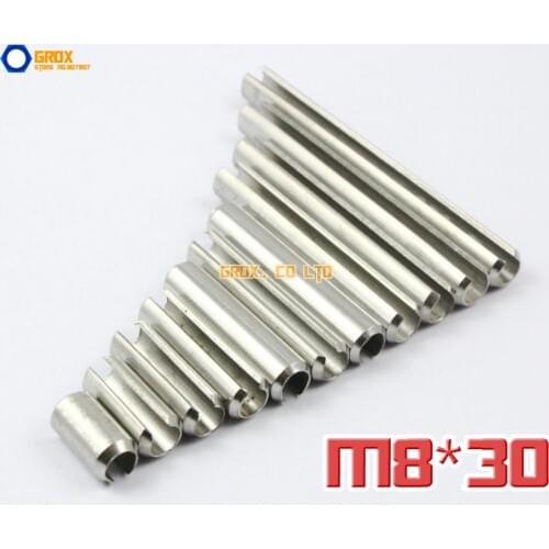20 Pieces M8 x 30mm 304 Stainless Steel Slotted Spring Tension Pin Sellock Roll Pin