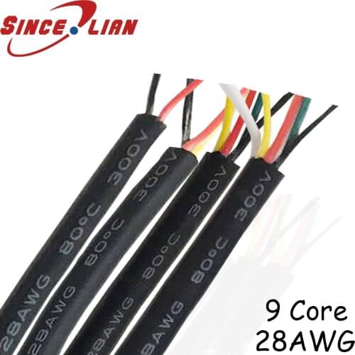 30m UL2464 28AWG 9 Core Conductor Tinned copper Sprial audio cable Speaker Wire cable Signal Cable Sheathed cable OD5.1MM