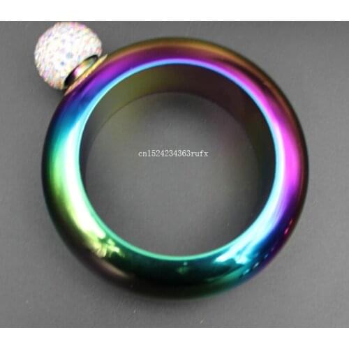 30pcs 3.5oz Bangle Hip Flask Stainless Steel Hip Flasks Mini Bracelet Portable Round Mixed Flagon Whiskey Vodka Wholesale