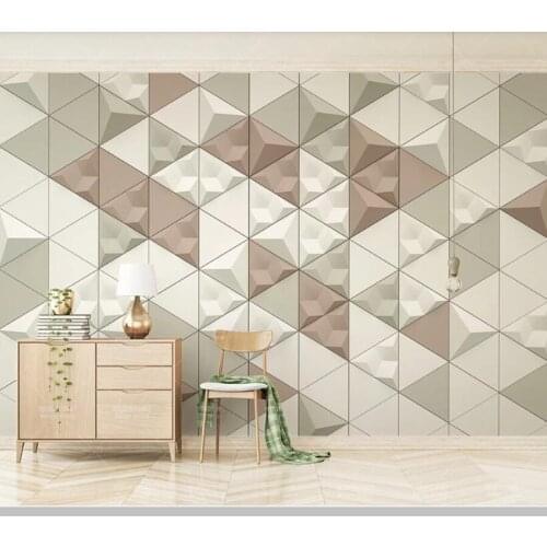 Papel de parede 3d stereo geometric triangle mosaic splicing background wallpaper mural,living room bedroom home decoration