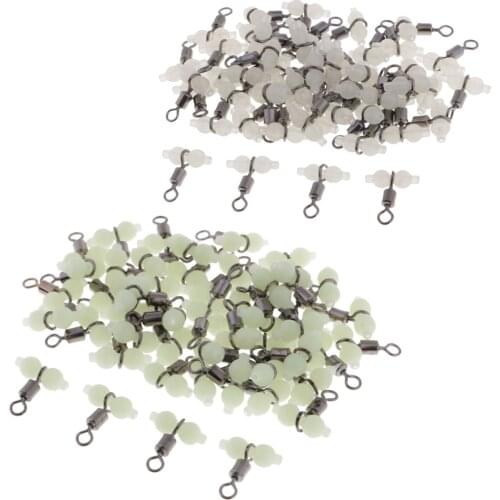 50Pcs Stainless Steel Luminous 3 Way Fishing Swivels Cross Line Connectors - Produce Different Colors Under Different Light