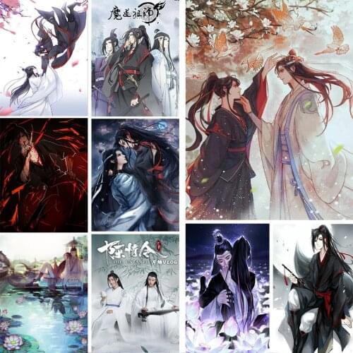 Diamond Painting Cartoon Moving Mo Dao Zu Shi Wei Wuxian Blue Wangji Diamond Embroidery Cross Stitch Kit Home Decoration Gift