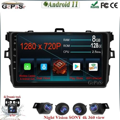 Android 11 Car Radio Player for Toyota Corolla E140 150 2007 2008 2009 2010 2011 2012 2013 2014 2015 2016 2 din