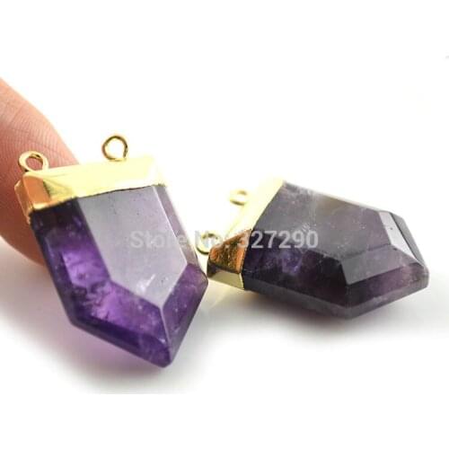 5pcs New Arrival Natural Crystal Arrow Shape Gold Color Tow Loops Pendants & Connections For Jewelry Making