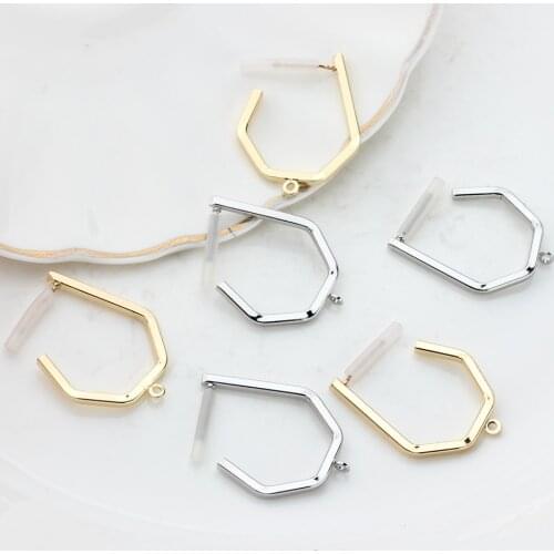 Zinc Alloy Golden Geometric Earring Base Connectors Linkers for DIY Fashion Earrings Jewelry Accessories