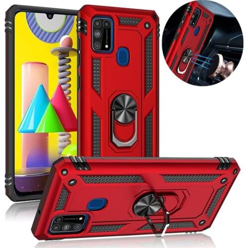 For Samsung Galaxy M31 SM-M315F/DS Case Magnetic Car Holder Ring Phone Case for Galaxy M31 M 31 Coque Matte Funda