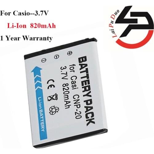 Hot sale!!! High Quality 820mAh New Replacement Battery For Casio NP-20 CNP-20 CNP 20 CNP20 EX-S880 EX-Z6 EX-S880RD EX-Z70 Z77