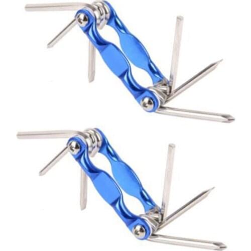 2Pcs 6-In-1 Bicycle Repair Tool, Bicycle Multi-Function Tool Kit, Portable All-In-One Mini Universal Bicycle Repair Kit