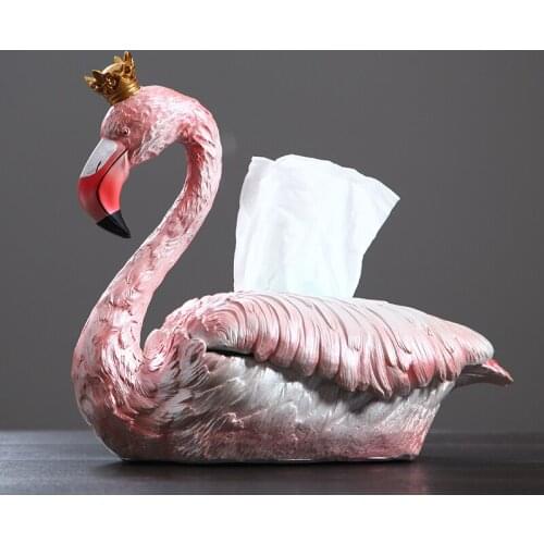 Nordic Creative Flamingo Tissue Box Living Room Restaurant Paper Holder Coffee Table Napkins Storage Box Home Decor mx9121755