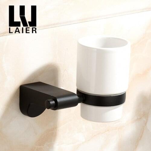 Fashion simple plain black rubber paint single cup toothbrush cup single cup holder bathroom hardware accessories