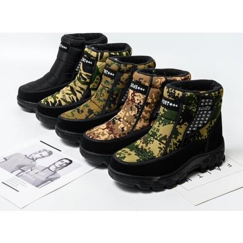 Men Shoes Waterproof Snow Boots Buty Meskie Plush Winter Boots Men Warm Ankle Botas Winter Shoes Heren Schoenen Plus Size 45
