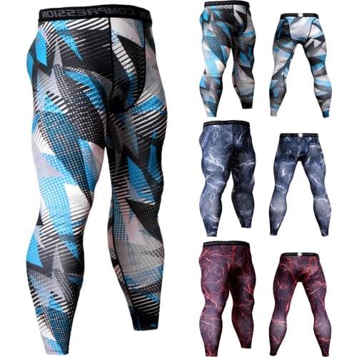 Mens Bodybuilding Pants Printing Trousers Breathable High Quality Sports Running Leggings Yoga Pants лосины для фитнеса E2