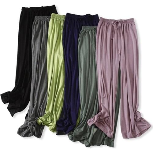 Bottoming pants spring and summer womens wide-leg pants Modal was thin casual flared pants female wild sleep pants nightgown