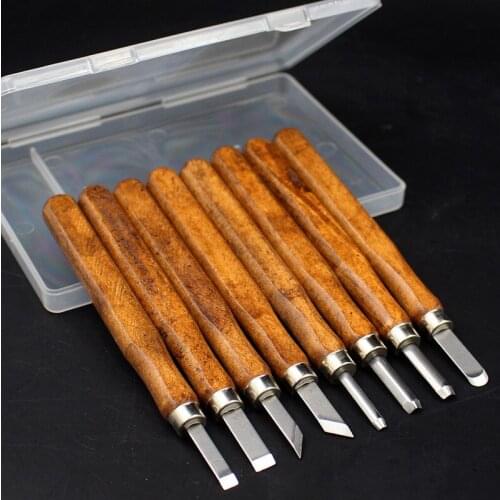 141mm 3/8/12pcs Wood Carving Chisels Knife For Basic Woodcut Working DIY Tools and Detailed Hand Tools With Wooden Handle
