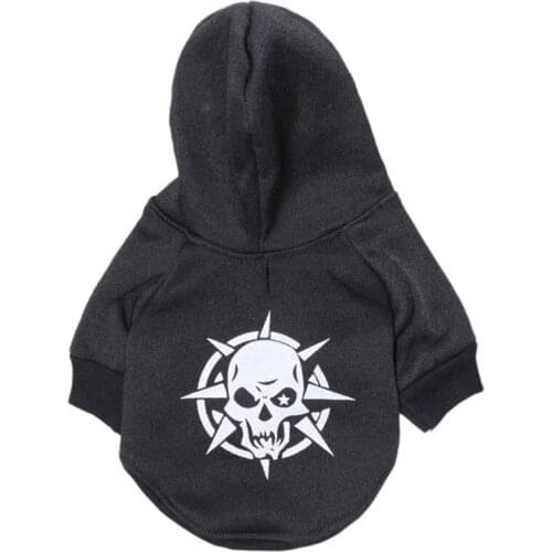 Pet Dog Clothes Halloween Skull Printed Pet Hoody for Small Dogs Cat Costume Warm Dog Coat Jacket Chihuahua Pet Supplies