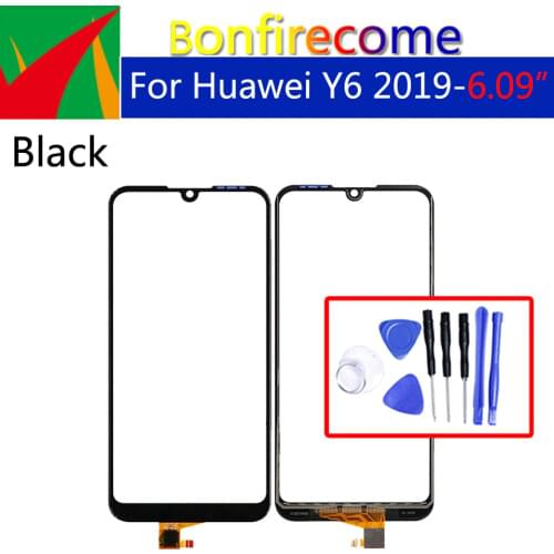 6.09" For Huawei Y6 2019 Touch Screen Digitizer Sensor Front Glass Panel For Y6 Prime 2019 Touchscreen LCD Glass Lens Panel