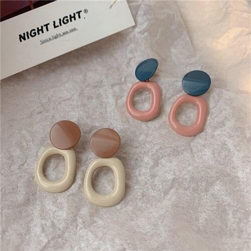 Besimpol Real 925 Sterling Silver Stud Earrings Irregular Geometric Earrings For Women Gentle Simple Korean Style Ear Jewelry