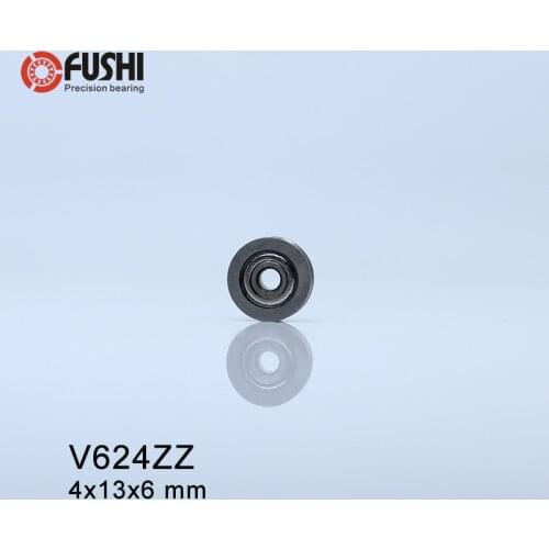 Great Chrome Steel V624ZZ (10Pcs) V Groove Sealed Ball Bearing 624VV Guide Track Roller Bearing V624 Embroidery Machine Bearing