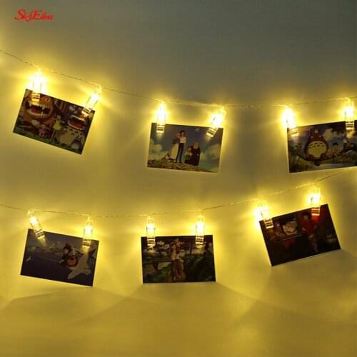1.5M/3M/6M LED Photo Clip String Lights for New Year Christmas Festival Party Wedding Lamp Home Outdoor LED Tree light 6z