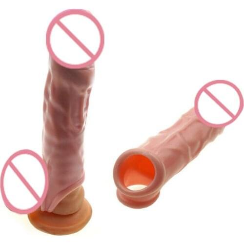 Sex Shop Adult Sex Toy Simulated Penis Extension Sleeve Hollow Penis Penis Enlargement Vacuum Penis Pumps Sex Product for Couple