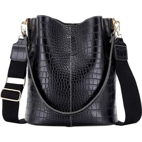 Retro Crocodile Crossbody Bag For Women Shoulder Bag Brand Designer Women Bags Luxury PU Leather Bag Bucket Bag Handbag 2021