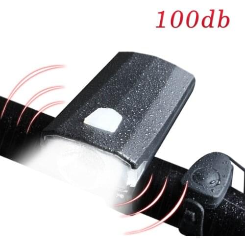 Electric Bike Horn Light USB Charging 120 db Bell Rainproof Horn Cycling Horn Light Headlight Bicycle Ring Bell Accessory