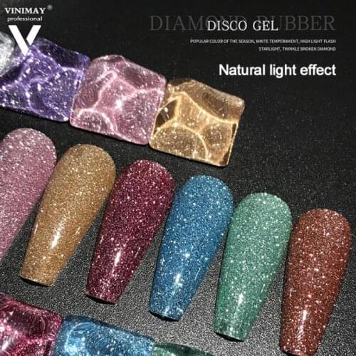 VINIMAY 9 Colors Reflective Glitter Nail Polish Glue Bright Bungee Shiny Finely Diamonds Glue Nail Glue Nail Polish Nail Art