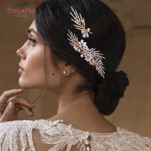 YouLaPan HP01 Bridal Tiara Wedding Hair Accessories Freshwater Pearl Wedding Comb Wedding Hair Jewelry Crystal Bridal Comb
