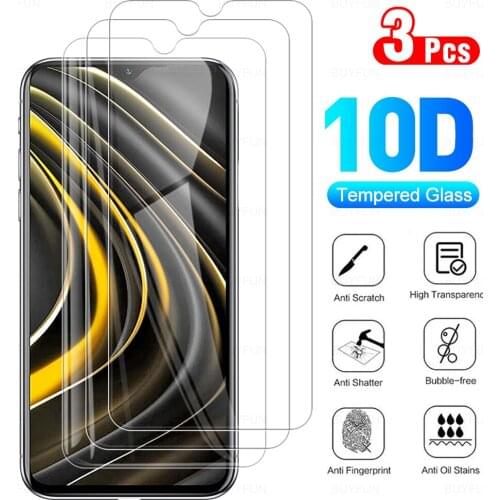 3pcs xiomi poco m3 case ​Tempered Glasses HD Anti-scratch Protective Phone Film For xiaomi poco m3 6.53" screen Protectors Glass